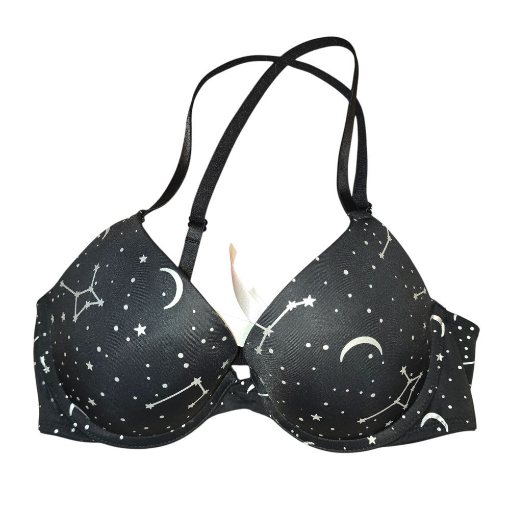 PINK Victoria's Secret Black Starry Night Wear Everywhere Size 32B
